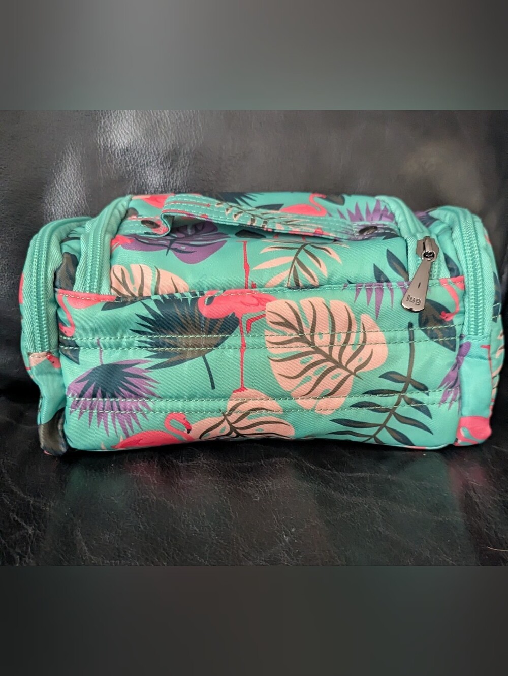 Lug Mini Trolley Makeup Cosmetic Case Bag Flamingo Palm Leaves - Picture 2 of 10